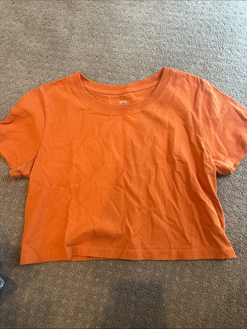 UO Cropped Orange Crewneck Tee